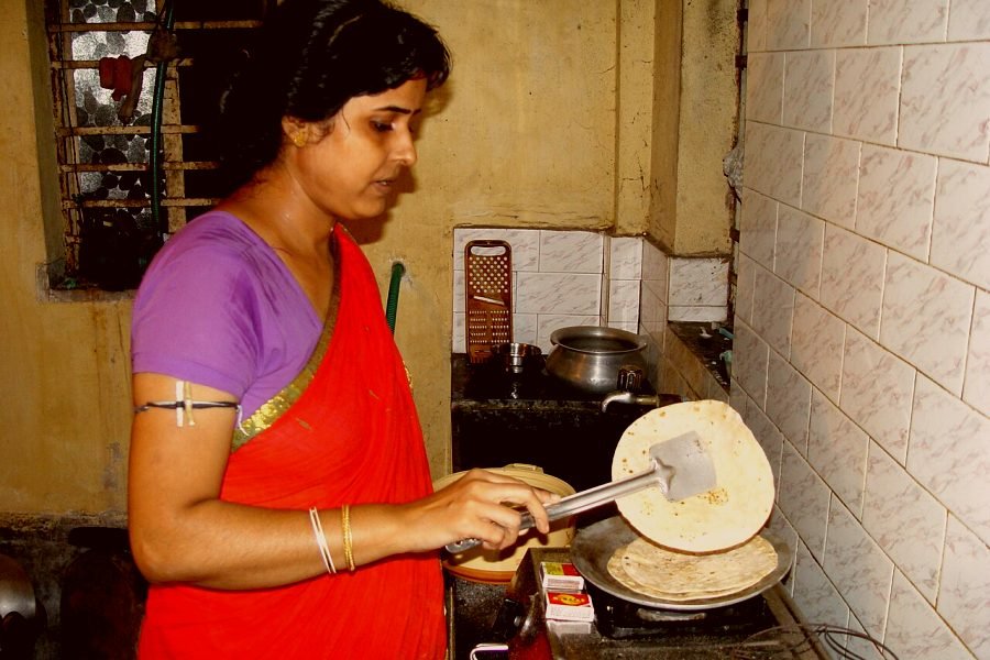 A home cook at work in a Chennai kitchen, where most of our calls start