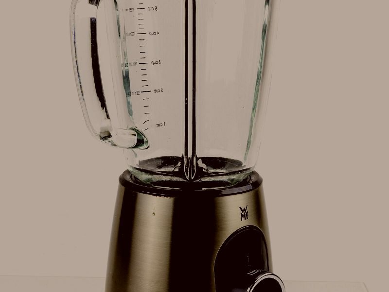 A countertop blender with its jar seated on the motor base